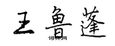 曾慶福王魯蓬行書個性簽名怎么寫