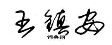 朱錫榮王鎮安草書個性簽名怎么寫