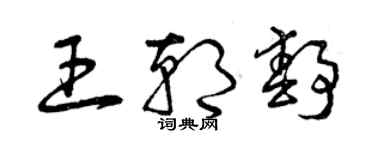 曾慶福王朝靜草書個性簽名怎么寫