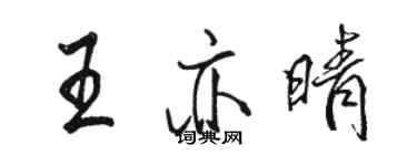 駱恆光王亦晴行書個性簽名怎么寫