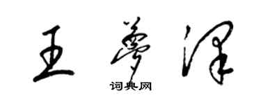 梁錦英王夢澤草書個性簽名怎么寫