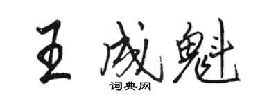 駱恆光王成魁行書個性簽名怎么寫