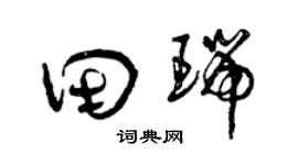 曾慶福田瑞草書個性簽名怎么寫