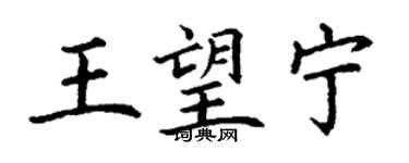 丁謙王望寧楷書個性簽名怎么寫