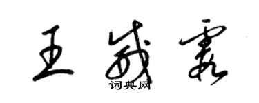 梁錦英王威霞草書個性簽名怎么寫