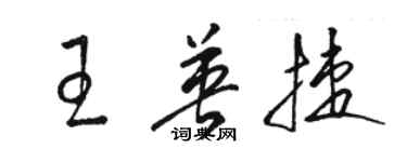 駱恆光王英捷草書個性簽名怎么寫