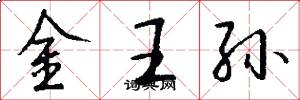 金王孫怎么寫好看