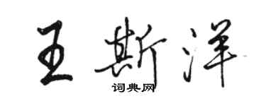 駱恆光王斯洋行書個性簽名怎么寫