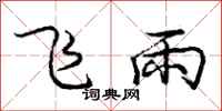 龐中華飛雨行書怎么寫