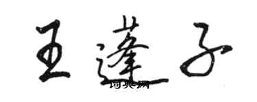 駱恆光王蓬子行書個性簽名怎么寫