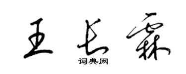 梁錦英王長霖草書個性簽名怎么寫