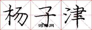 龐中華楊子津楷書怎么寫