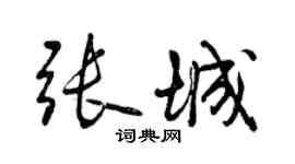 曾慶福張城行書個性簽名怎么寫