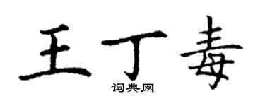 丁謙王丁毒楷書個性簽名怎么寫