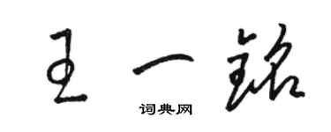 駱恆光王一銘草書個性簽名怎么寫