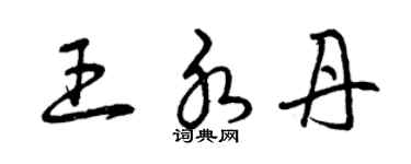 曾慶福王水丹草書個性簽名怎么寫