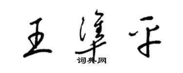 梁錦英王準平草書個性簽名怎么寫