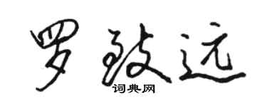 駱恆光羅致遠行書個性簽名怎么寫