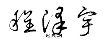 曾慶福程澤宇草書個性簽名怎么寫
