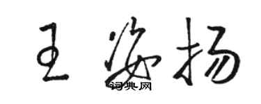 駱恆光王姿揚草書個性簽名怎么寫