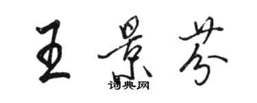 駱恆光王景芬行書個性簽名怎么寫