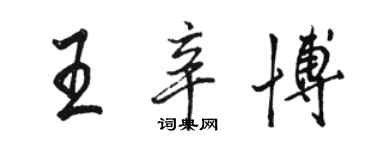 駱恆光王辛博行書個性簽名怎么寫