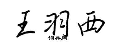 王正良王羽西行書個性簽名怎么寫