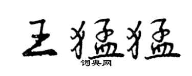 曾慶福王猛猛行書個性簽名怎么寫