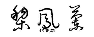 曾慶福黎鳳蘭草書個性簽名怎么寫