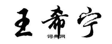 胡問遂王希寧行書個性簽名怎么寫