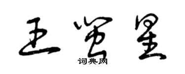 曾慶福王閩星草書個性簽名怎么寫