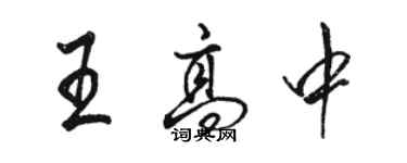 駱恆光王高中行書個性簽名怎么寫