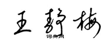 梁錦英王靜梅草書個性簽名怎么寫
