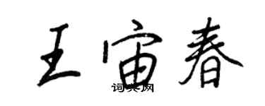 王正良王宙春行書個性簽名怎么寫