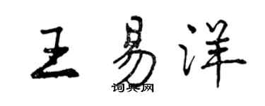 曾慶福王易洋行書個性簽名怎么寫