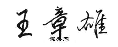 駱恆光王章雄行書個性簽名怎么寫