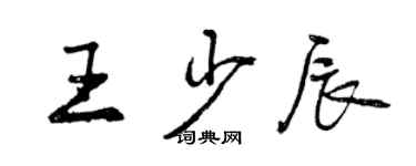 曾慶福王少辰行書個性簽名怎么寫