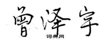 曾慶福曾澤宇行書個性簽名怎么寫