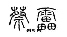 陳聲遠蔡雷篆書個性簽名怎么寫