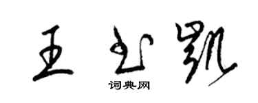 梁錦英王書凱草書個性簽名怎么寫