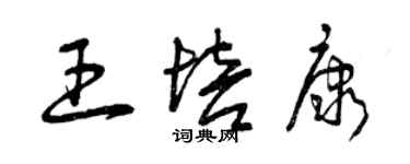 曾慶福王培康草書個性簽名怎么寫