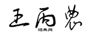 曾慶福王丙農草書個性簽名怎么寫