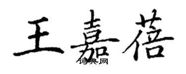 丁謙王嘉蓓楷書個性簽名怎么寫