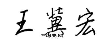 王正良王冀宏行書個性簽名怎么寫