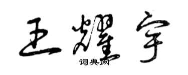 曾慶福王耀宇草書個性簽名怎么寫