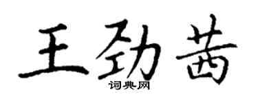 丁謙王勁茜楷書個性簽名怎么寫