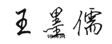 駱恆光王墨儒行書個性簽名怎么寫