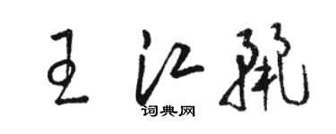 駱恆光王江麗草書個性簽名怎么寫