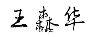 曾慶福王森華行書個性簽名怎么寫