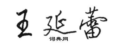駱恆光王延蕾行書個性簽名怎么寫
